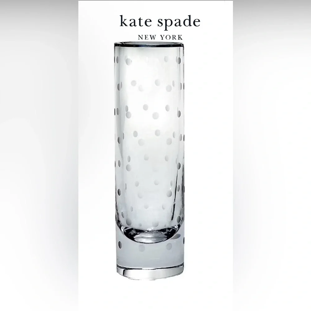 Kate Spade New York Larabee Dot Cylinder Bud Vase EUC
